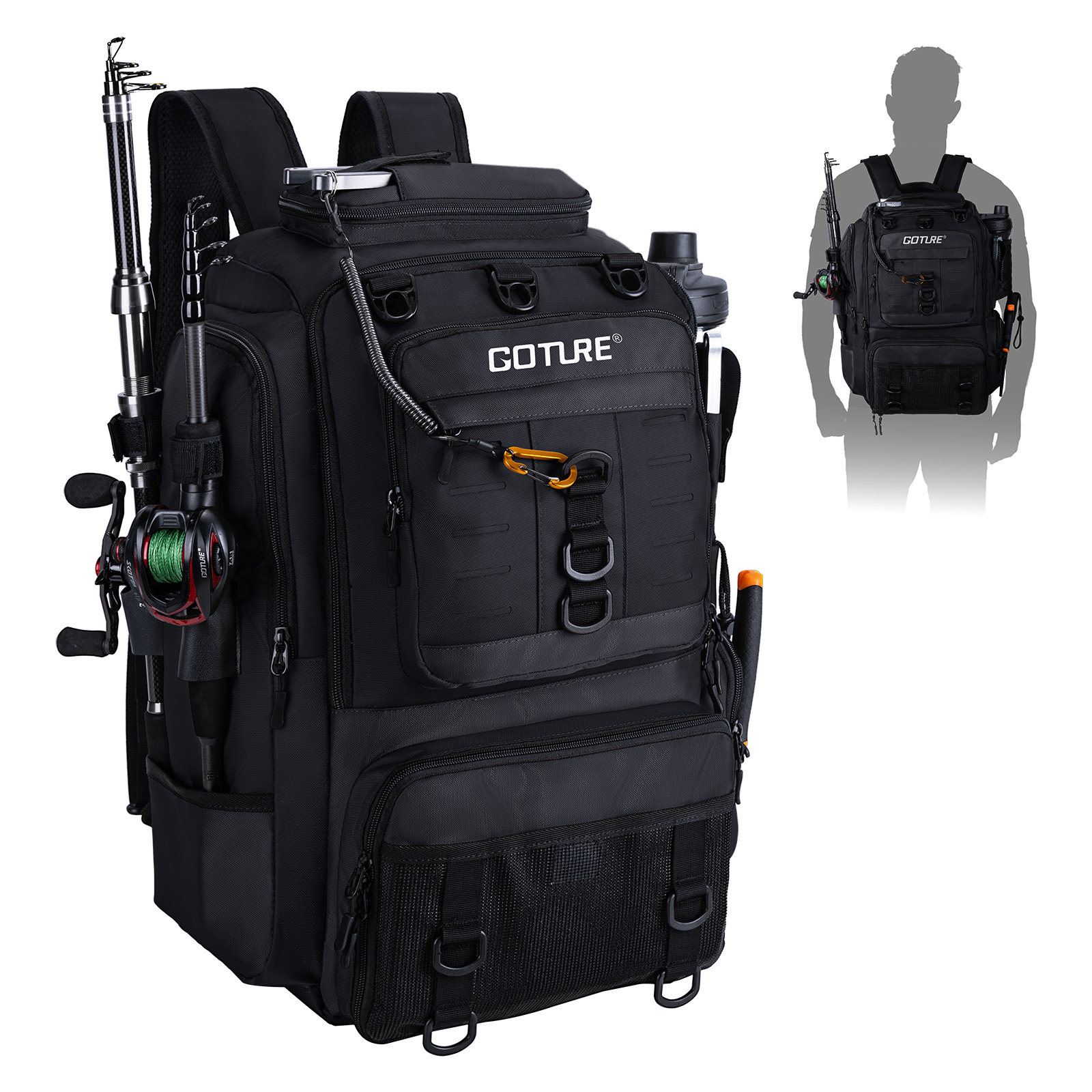 Goture Fishing Bag with Rod Ho - Backpack Insert Organizer review and price