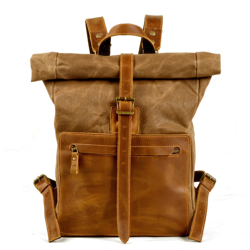 New model simple and retro wax - Canvas Backpack Casual review and price