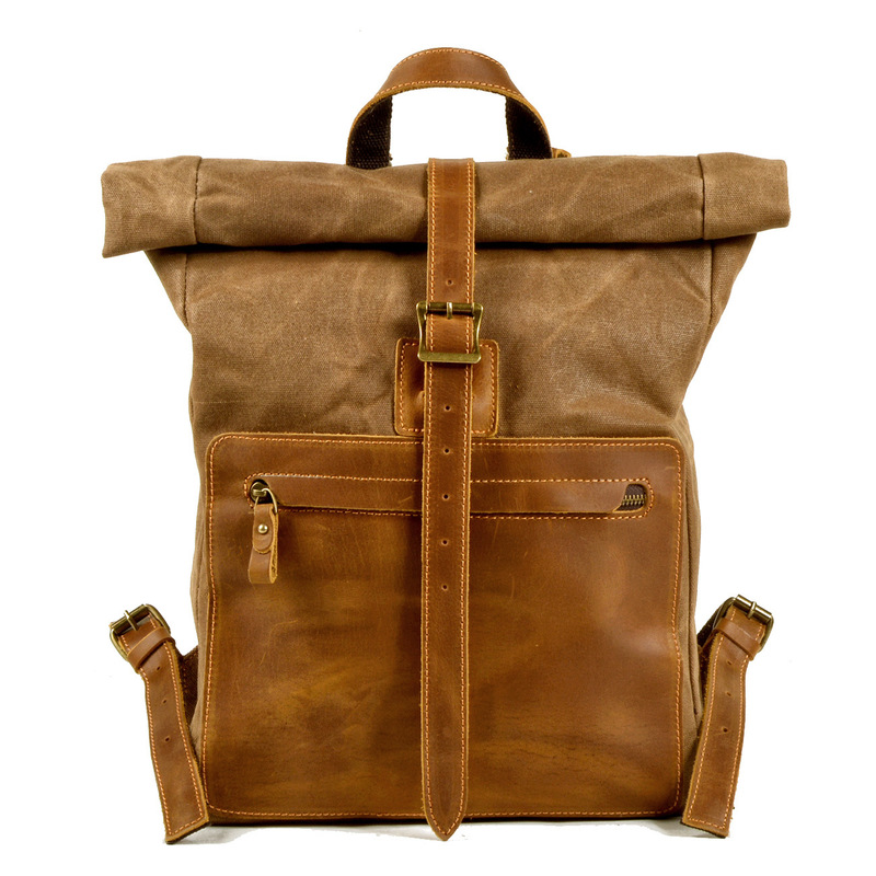 New model simple and retro wax - Canvas Backpack Casual review and price